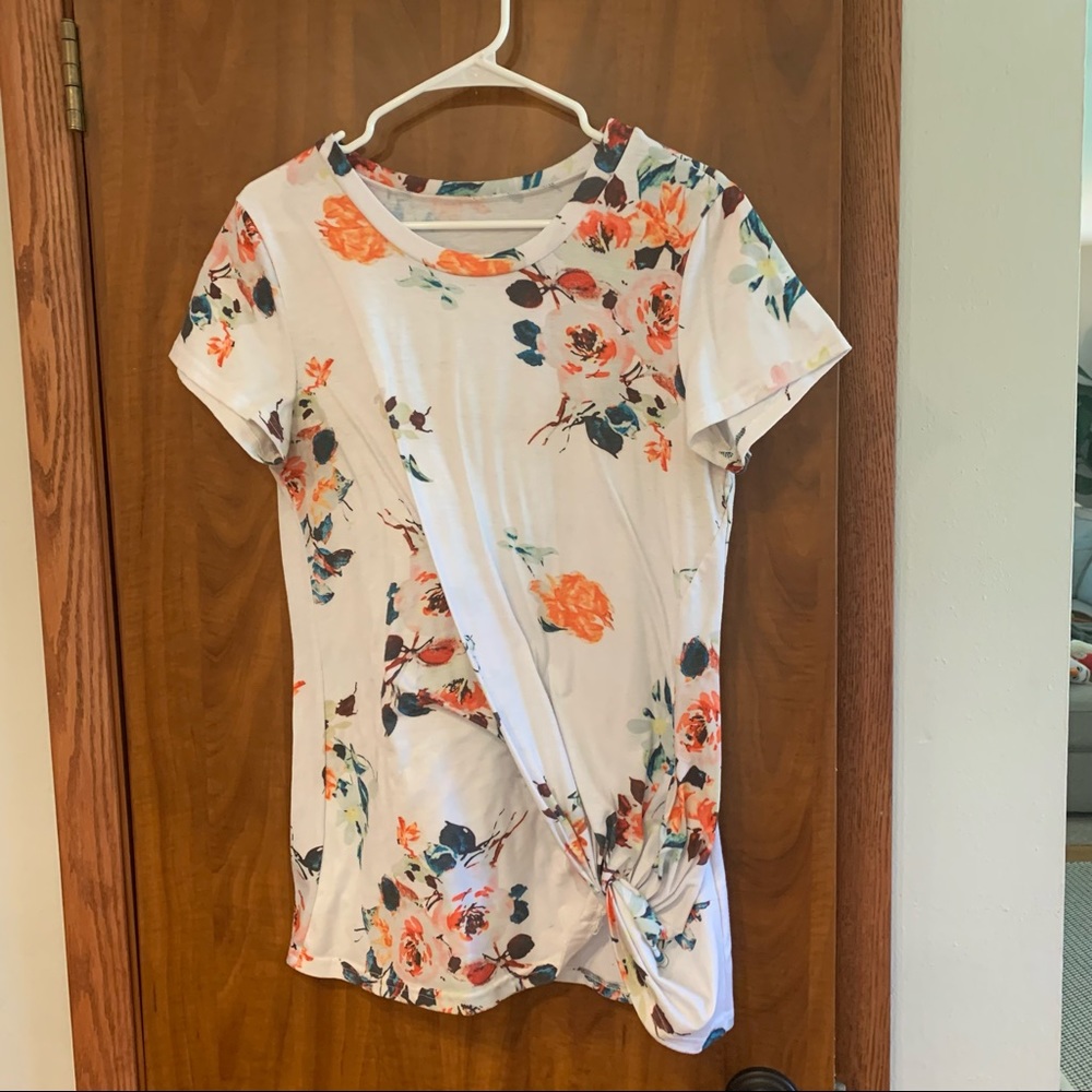 Floral Knotted Tee